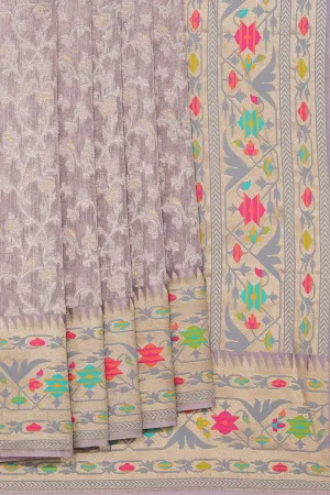 Tissue Lavender Purple Saree