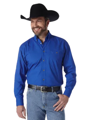 Wrangler George Strait Royal Blue Solid Shirt