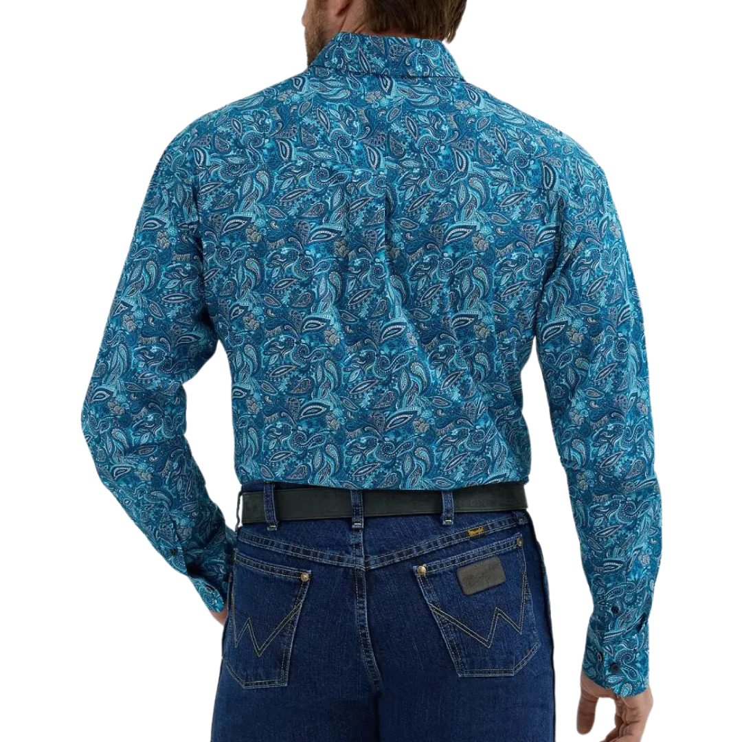 Wrangler Men's George Strait Teal Shirt